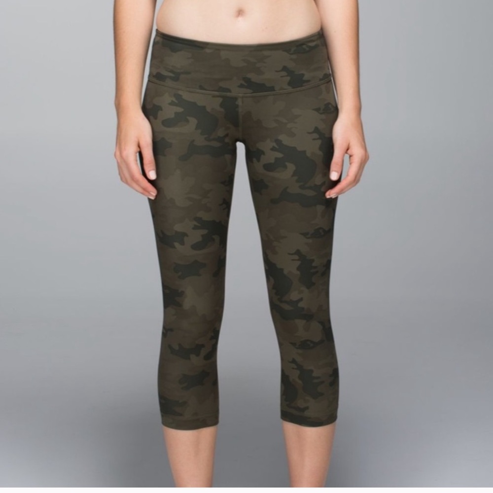 Lululemon Wunder Under Crop Leggings Camo Size 4